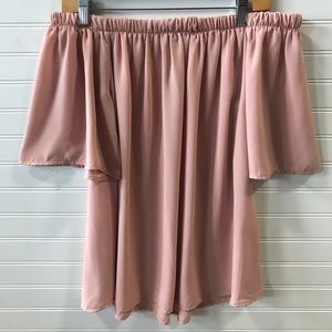 Short Blush Off-Shoulder Top